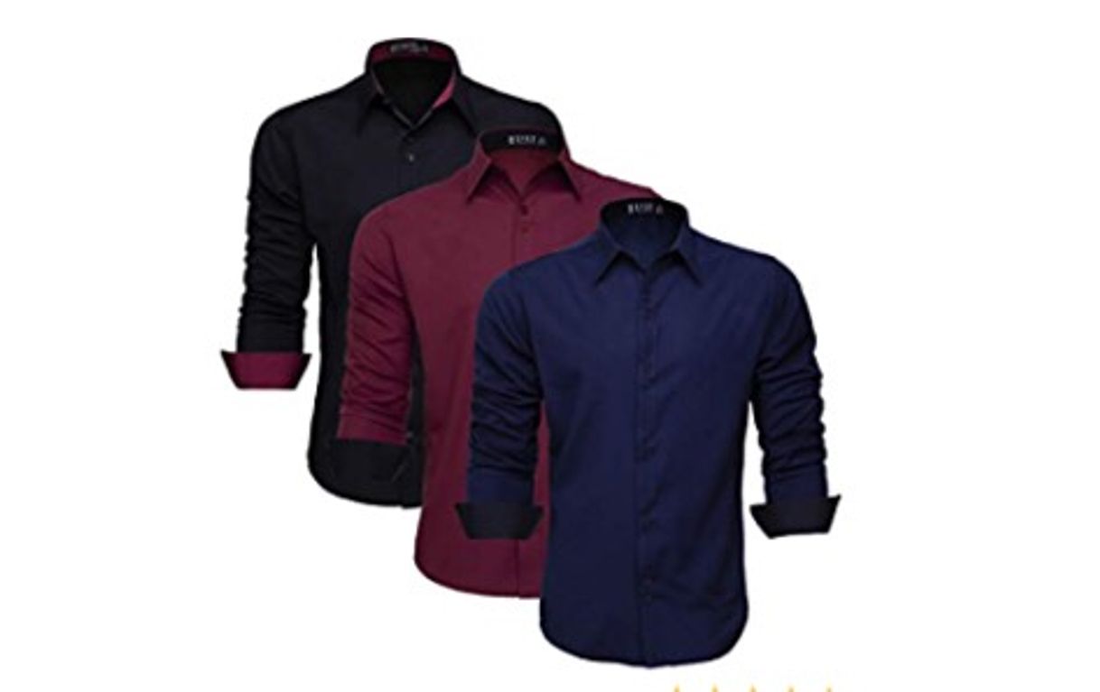 Moda Kit camisas masculinas manga longas 