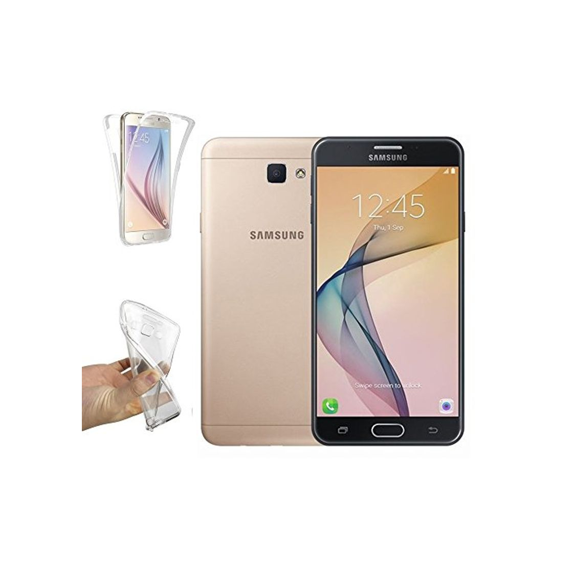 Productos REY Funda Carcasa Gel Transparente Doble 360º para Samsung Galaxy J7 Prime