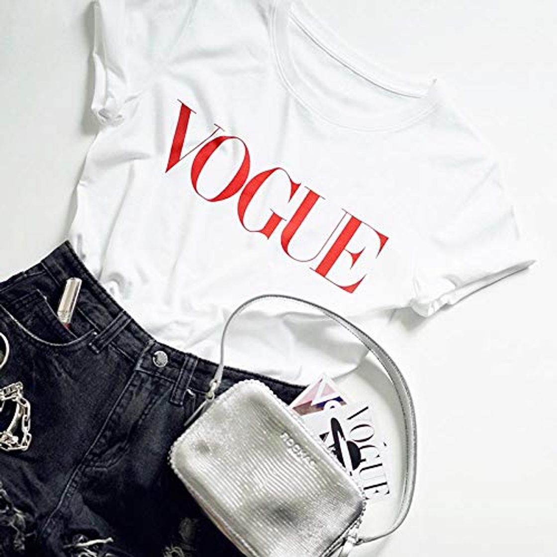 Moda DAJUZI Verano Nueva 2020 Moda Camiseta Mujer Vogue Letra Impresa Harajuku Camiseta