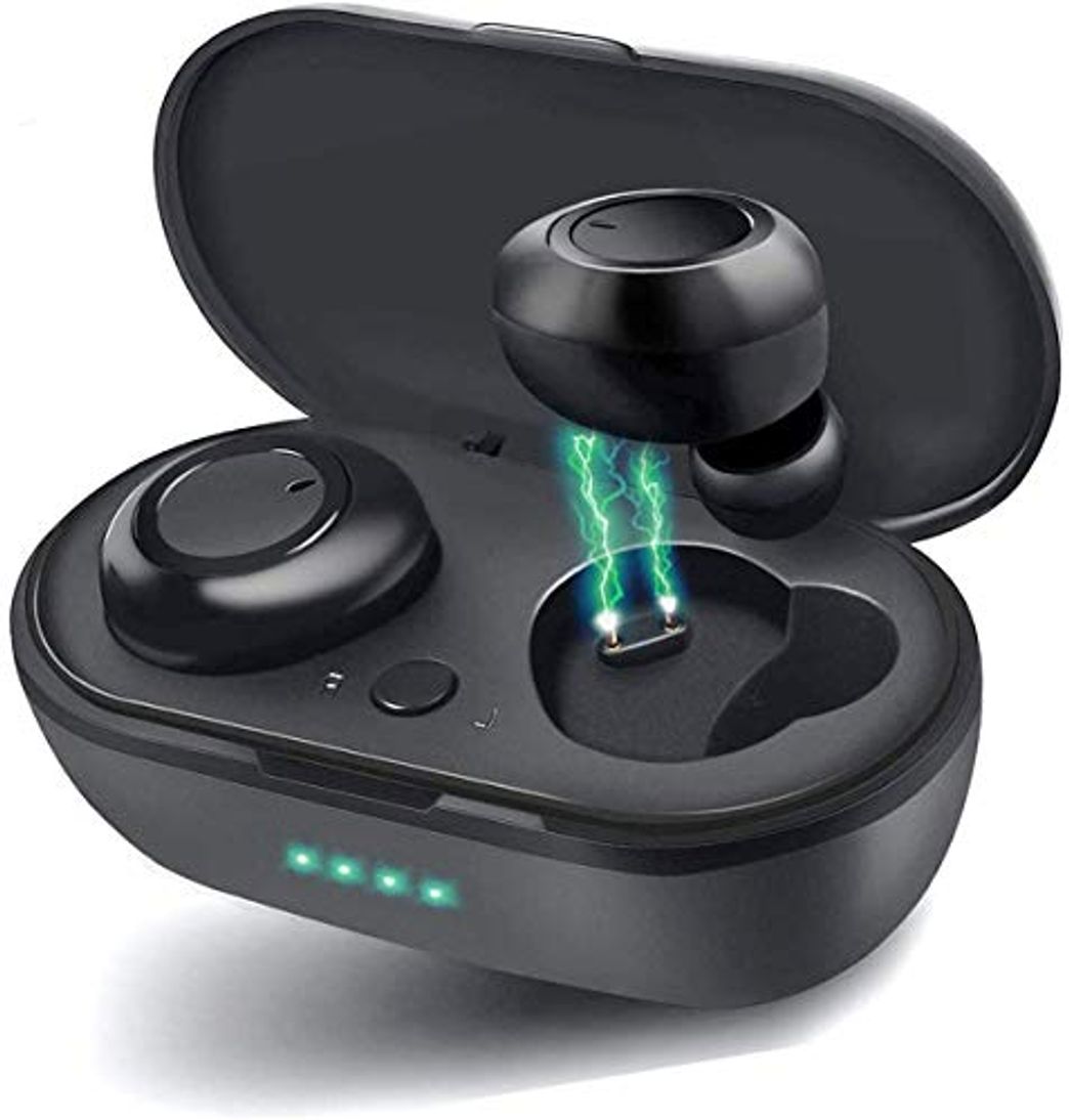 Electrónica Auriculares Bluetooth 5.0 Inalámbricos,Hi-Fi Sonido Estéreo In-Ear Auricular con Micrófono,Caja de Carga Carga Rapida,Auriculares Deportivos para Android