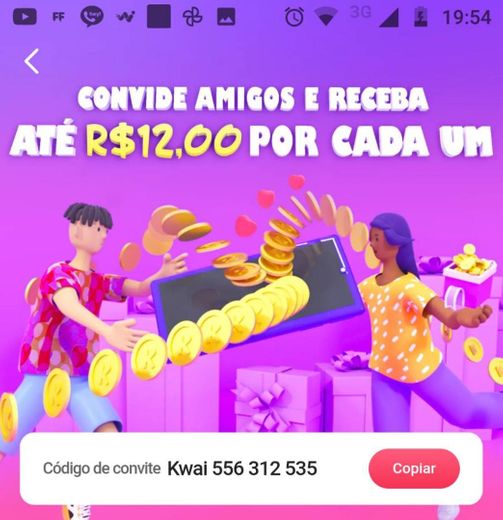 Ganhar dinheiro baixando o Kwai! https://m.kwai.app/s/a6t67I