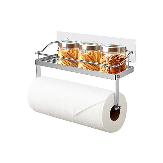 Oriware Adhesivo Portarrollos de Cocina con Estante Soportes de pared Especiero Organizador