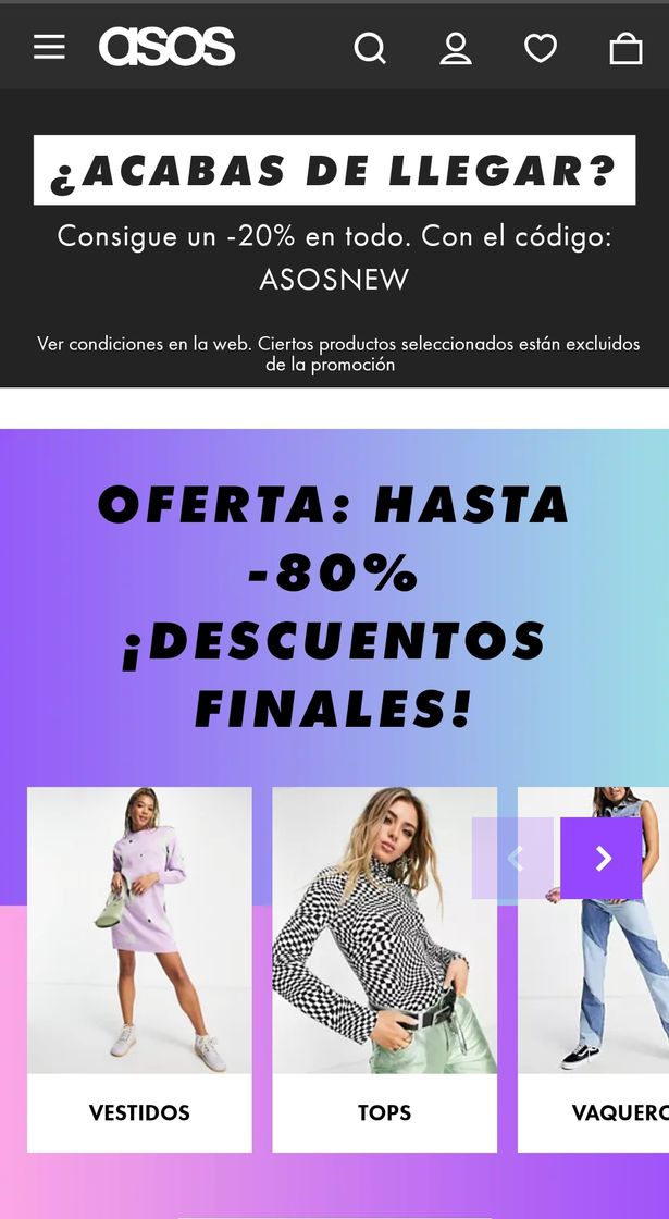 Moda ASOS DESCUENTOS AL 80%