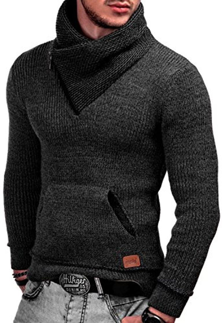 Moda Indicode Caballeros Dane Suéter De Invierno Punto Grueso con Cuello Chal