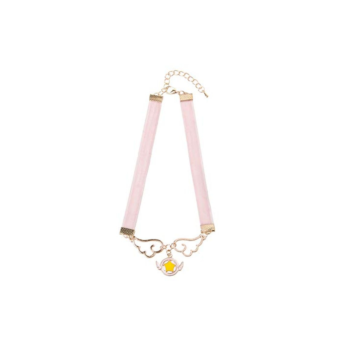 Social Wru Sakura Card Collar Colgante de Esmalte de Cosplay del ala de la Estrella del corazón Captor Terciopelo De COU