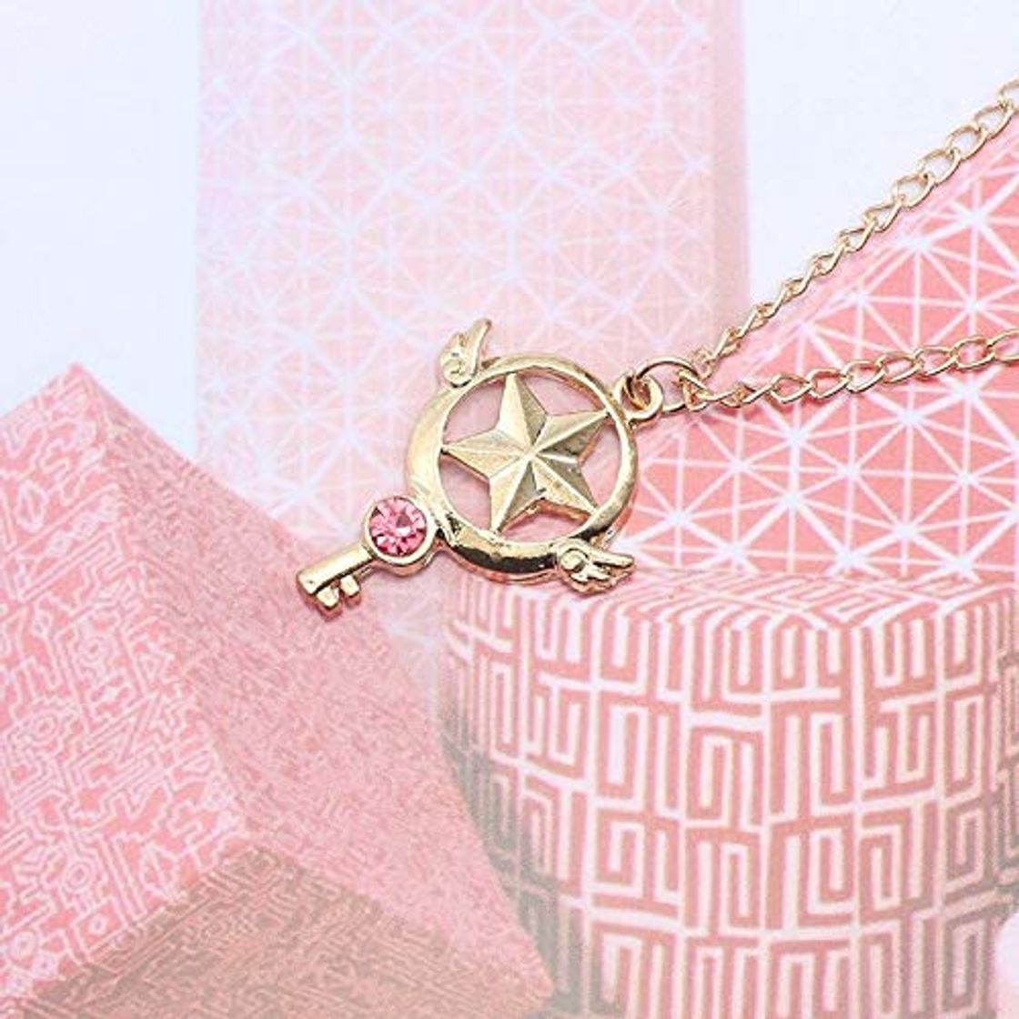 Social Collar，Star Rojo， Sailor Moon Sakura Collar De Oro Y Plata El Bastidor De Metal Huecos Cat Corazón Colgante Collar Star Moon Anime Cosplay Joyas