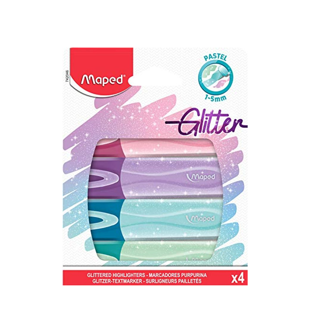 Social Maped Subrayadores de purpurina pastel