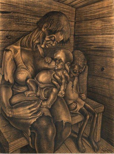 "Mother and Children" de John Biggers
