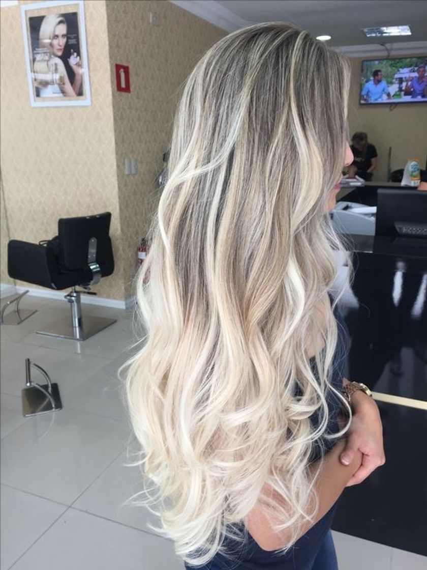 Fashion Cabelo Loiro Longo