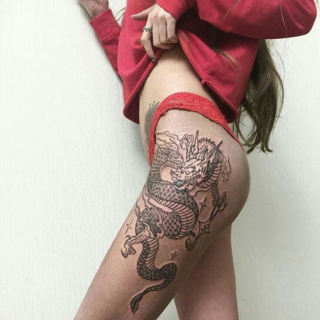 Moda Tattoo dragão. 🐲