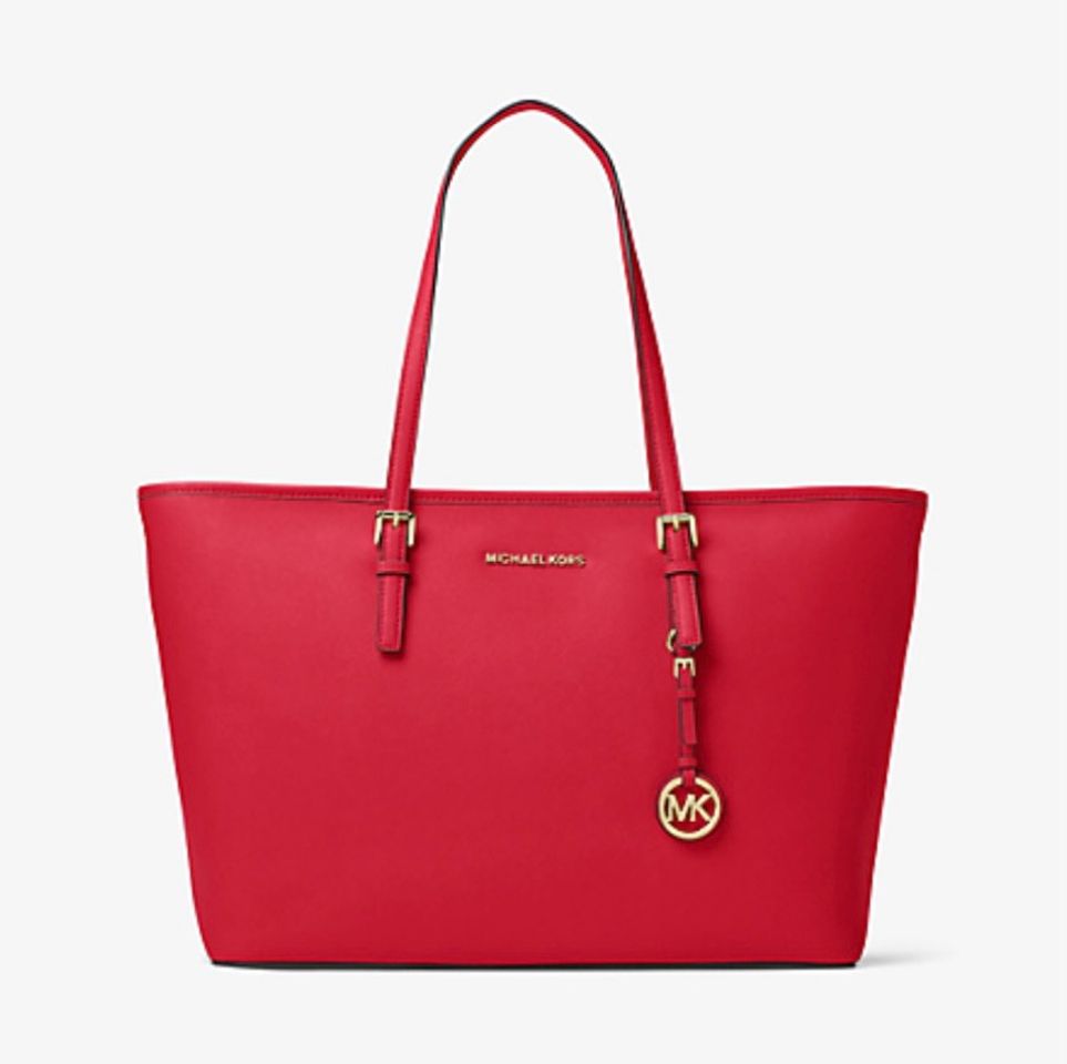 Bolso tote Jet Set mediano de piel saffiano con cremallera s