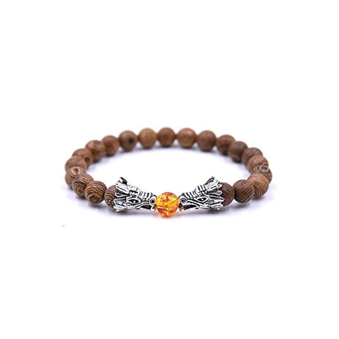 Fashion Hombres De La Vendimia Pulsera De Dragon Ball Accesorios 8Mm Cuentas De Madera Natural De Madera con Cuentas Buda Pulseras Elásticas Pulseira