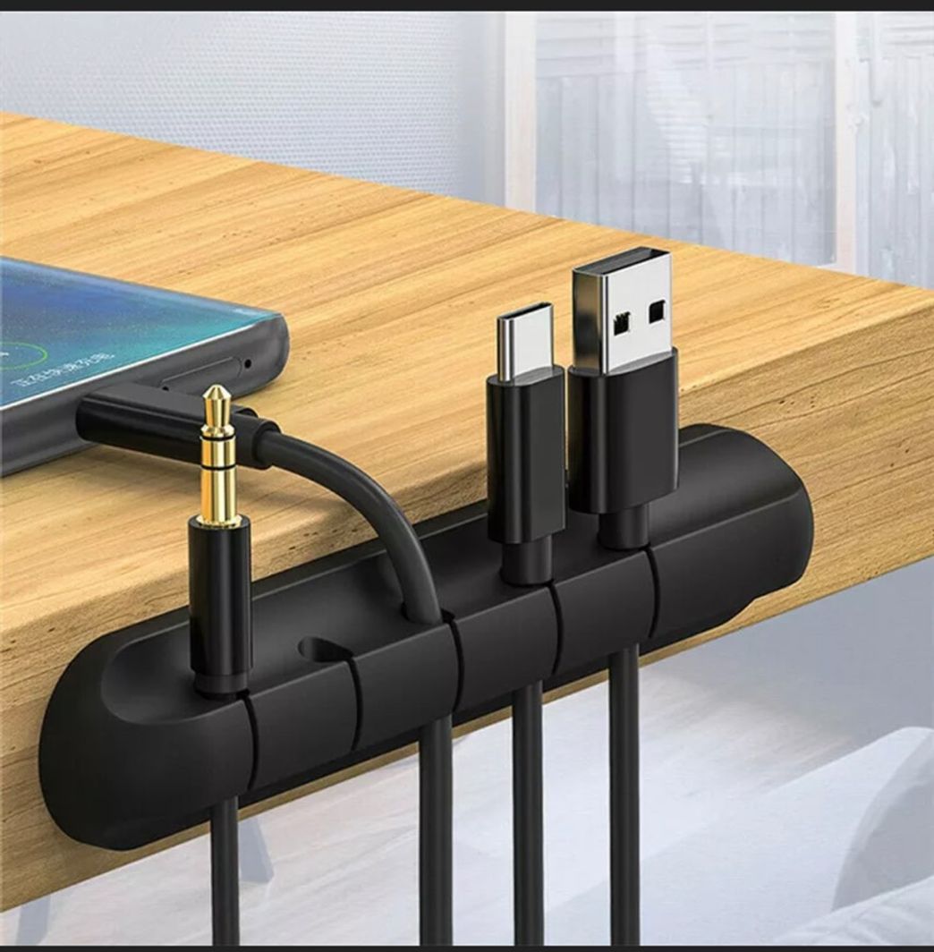 Social Silicone USB Cable Winder Desktop Management Clips Cable