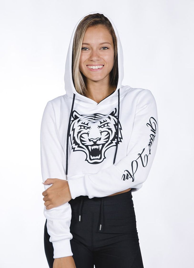 Product CAMISOLA COM CAPUZ CROPPED TIGER PINK