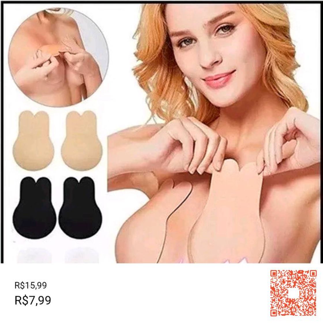 Fashion Sutiã Adesivo Levanta Seio Invisible Pushup Orelha De Coelho