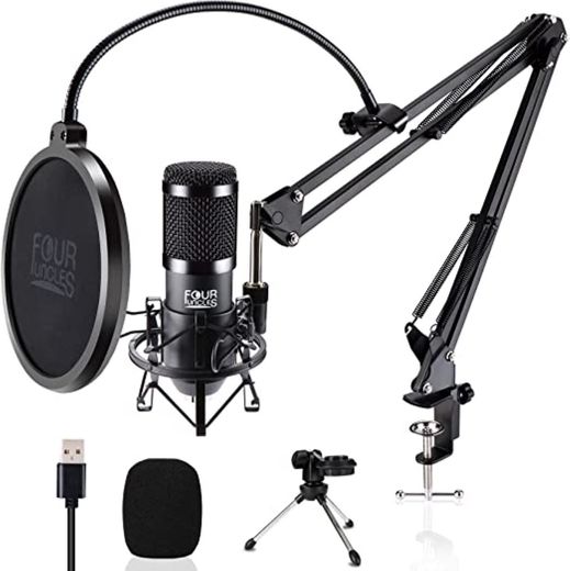 FOUR UNCLES Studio Condenser, Podcast Microphone USB Microph