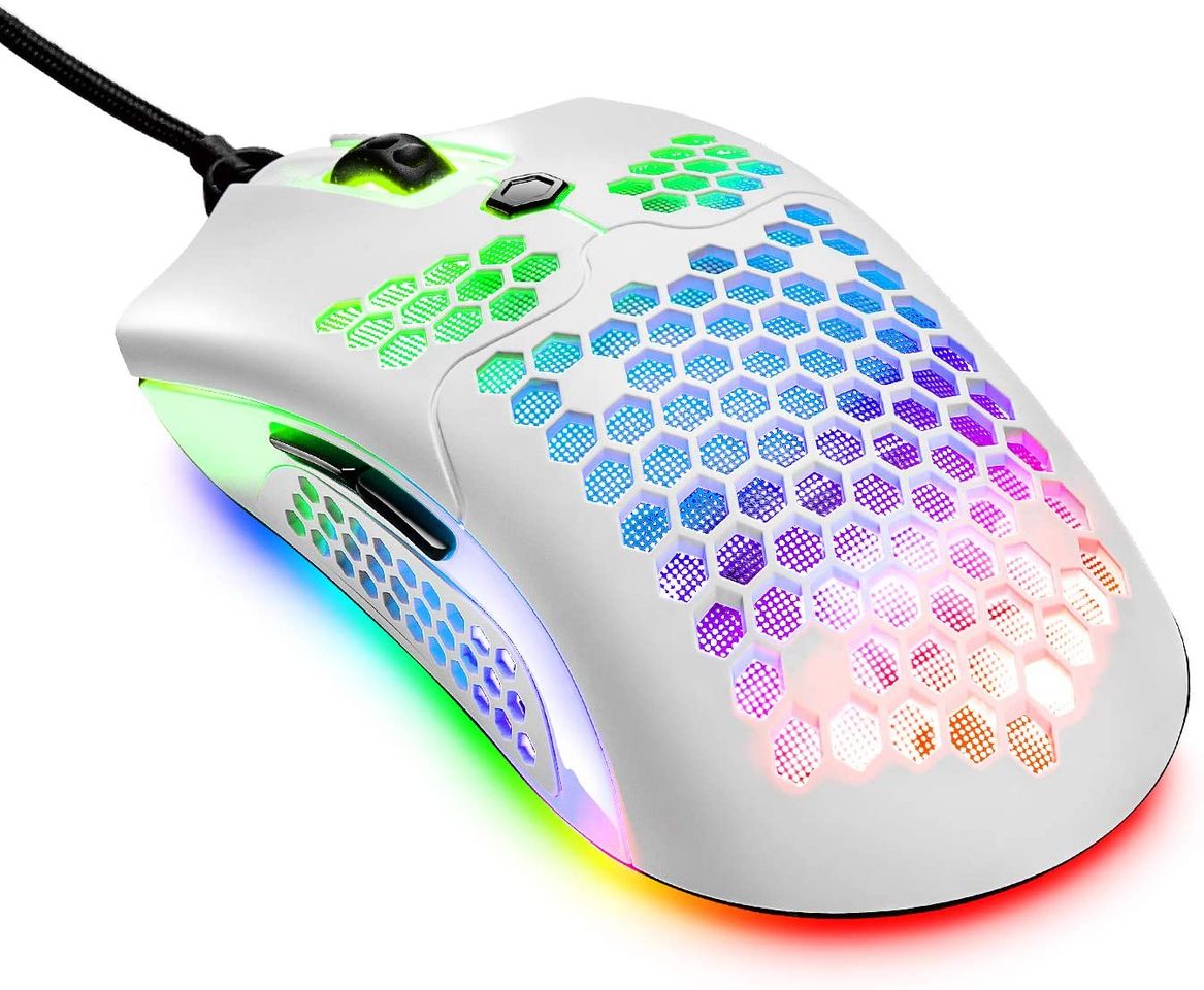 Moda Lightweight Gaming Mouse Wired, 12000DPI Mice Backlit Mice w