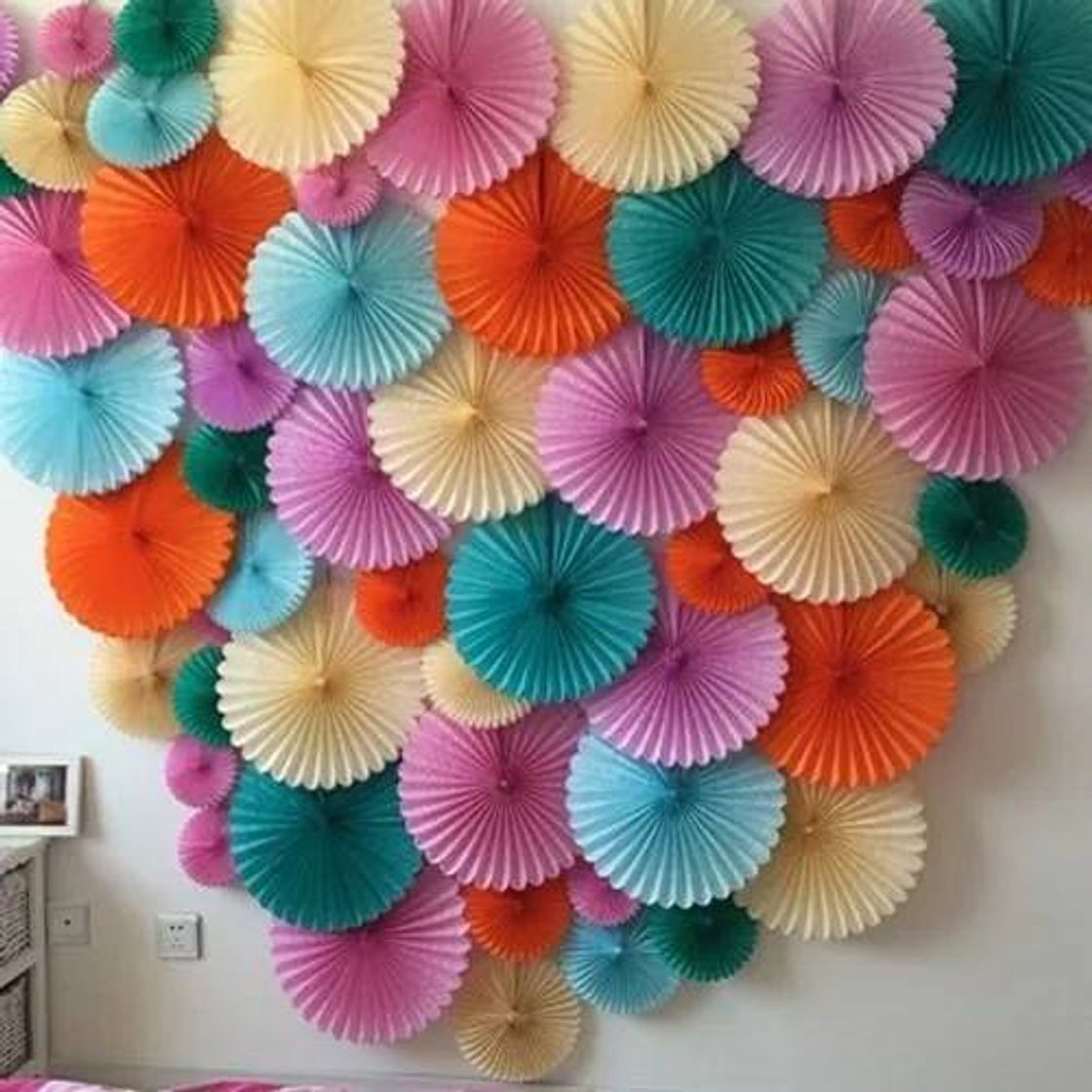 Fashion Balão Pompom Leque De Papel Seda Festa Decoração 30 Cm

