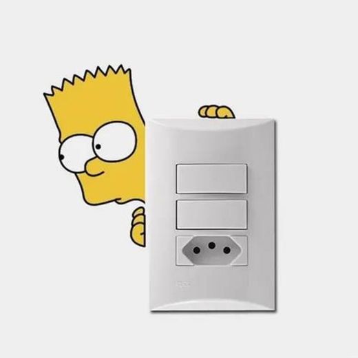 Adesivo Para Interruptor Bart Simpson - Padrão 15x14cm

