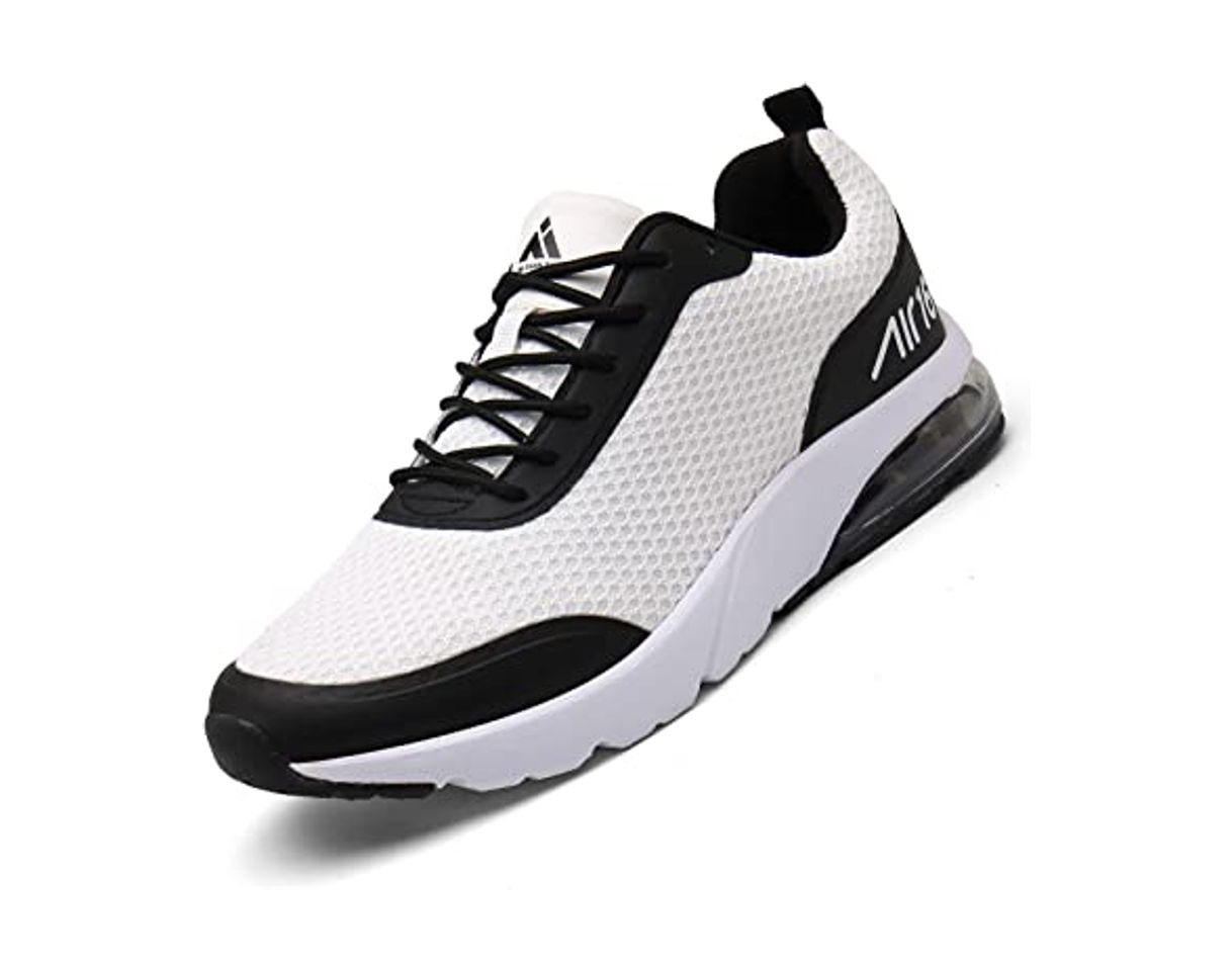 Fashion BRONAX Zapatos para Correr en Montaña y Asfalto Aire Libre y Deportes Zapatillas de Running Padel para Hombre Blanco Negro 45