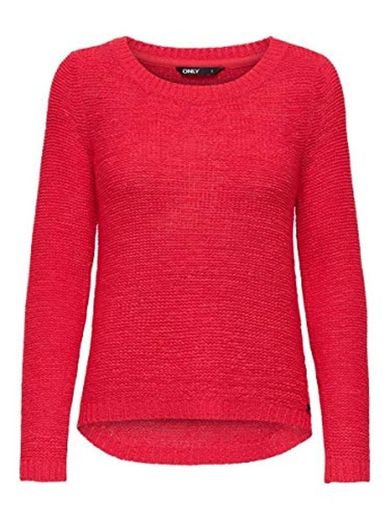 Only onlGEENA XO L/S PULLOVER KNT NOOS, Suéter para Mujer, Rojo