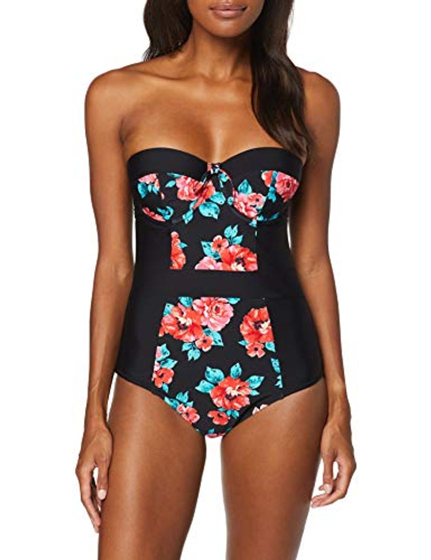 Product Pour Moi? Reef Padded Strapless Underwired Swimsuit baño, Negro