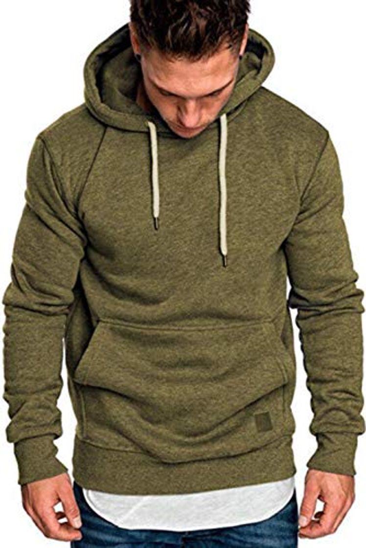 Moda UKKD Sudadera Hoodies Men Sweatshirts Hip Hop Hooded Pullover Sweatershirts Men Clothes Verde Do Exército L