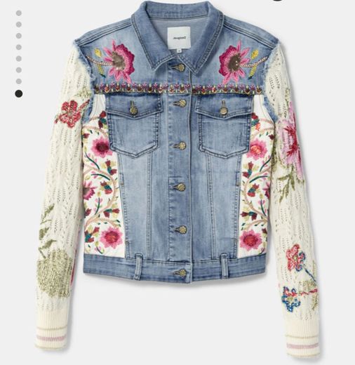 Casaco patchwork floral ganga e croché | Desigual.com