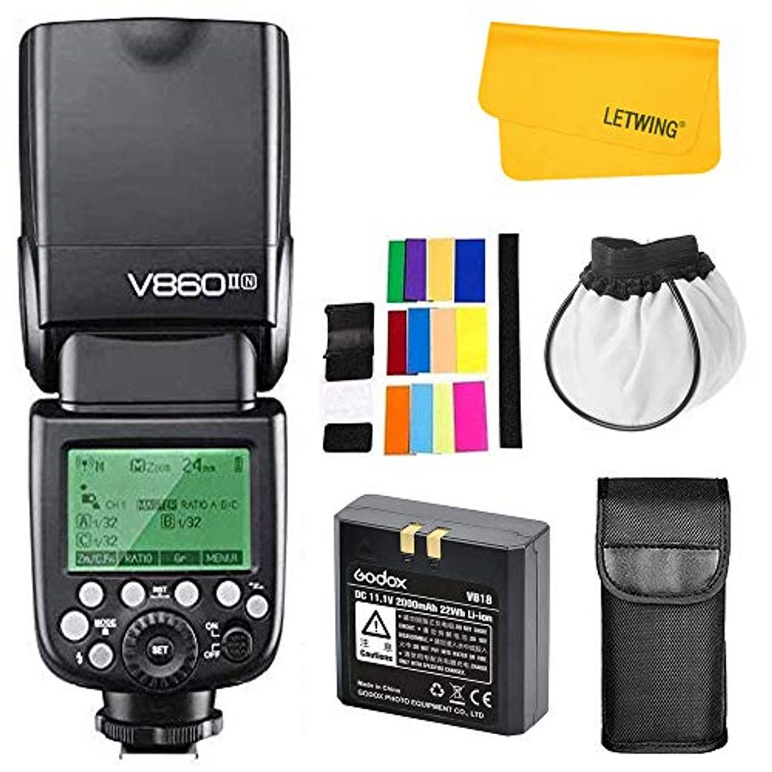 Productos Godox V860II-N 2.4G TTL HSS 1/8000s con Li-on Batería Camara Flash Speedlite