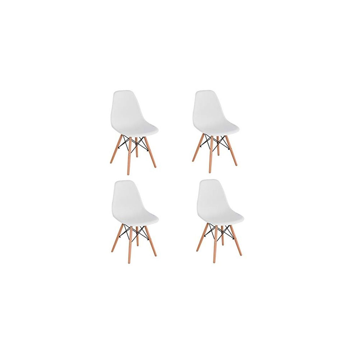 Elemento de la categoría hogar KunstDesign Set de 4 Sillas de Comedor, Diseño Ergonómico,Patas de Madera de