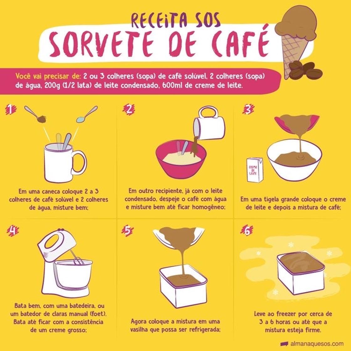 Moda sorvete de café 