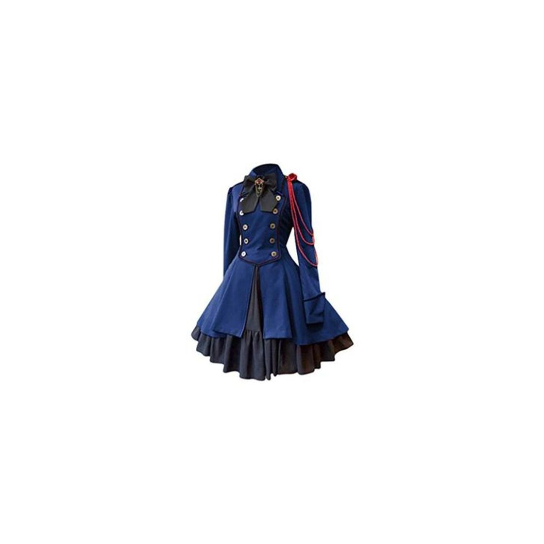 Moda fengduo Mujer Medieval Lolita Vestido Gótico Steampunk Vestido de Uniforme Arco Solapa