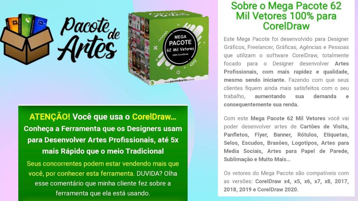 Moda Pacote CorelDraw para desenvolver arte como profissional. 