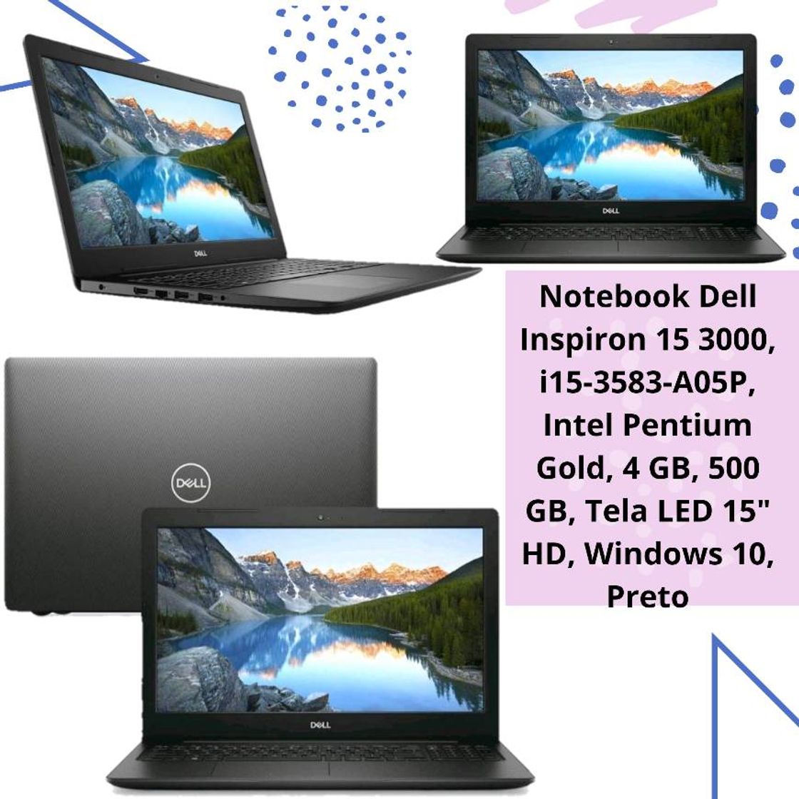 Fashion Notebook Dell Inspiron 15 3000, i15-3583-A05P, Intel Pentium