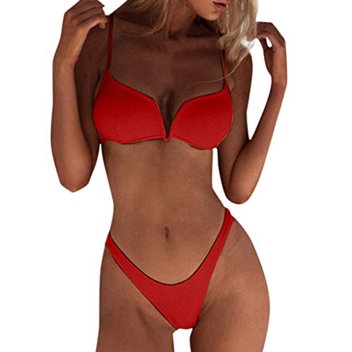 Fashion Morran Bikini Mujer Push up Bikini Traje de baño de Playa Sexy Beach Bañador Bikini Set Color Sólido Mujer Triángulo Tanga Ropa de baño 2 Piezas