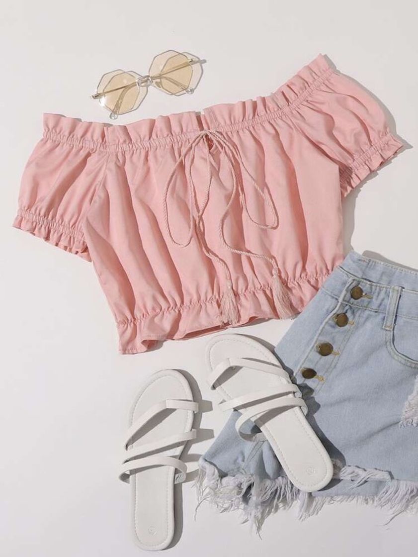 Social Eyelet lace up hollow out top