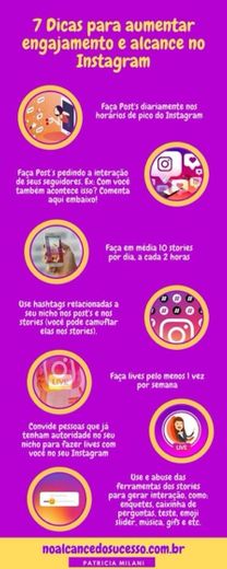 7 dicas para aumentar engajamento e alcance no instagram 💜