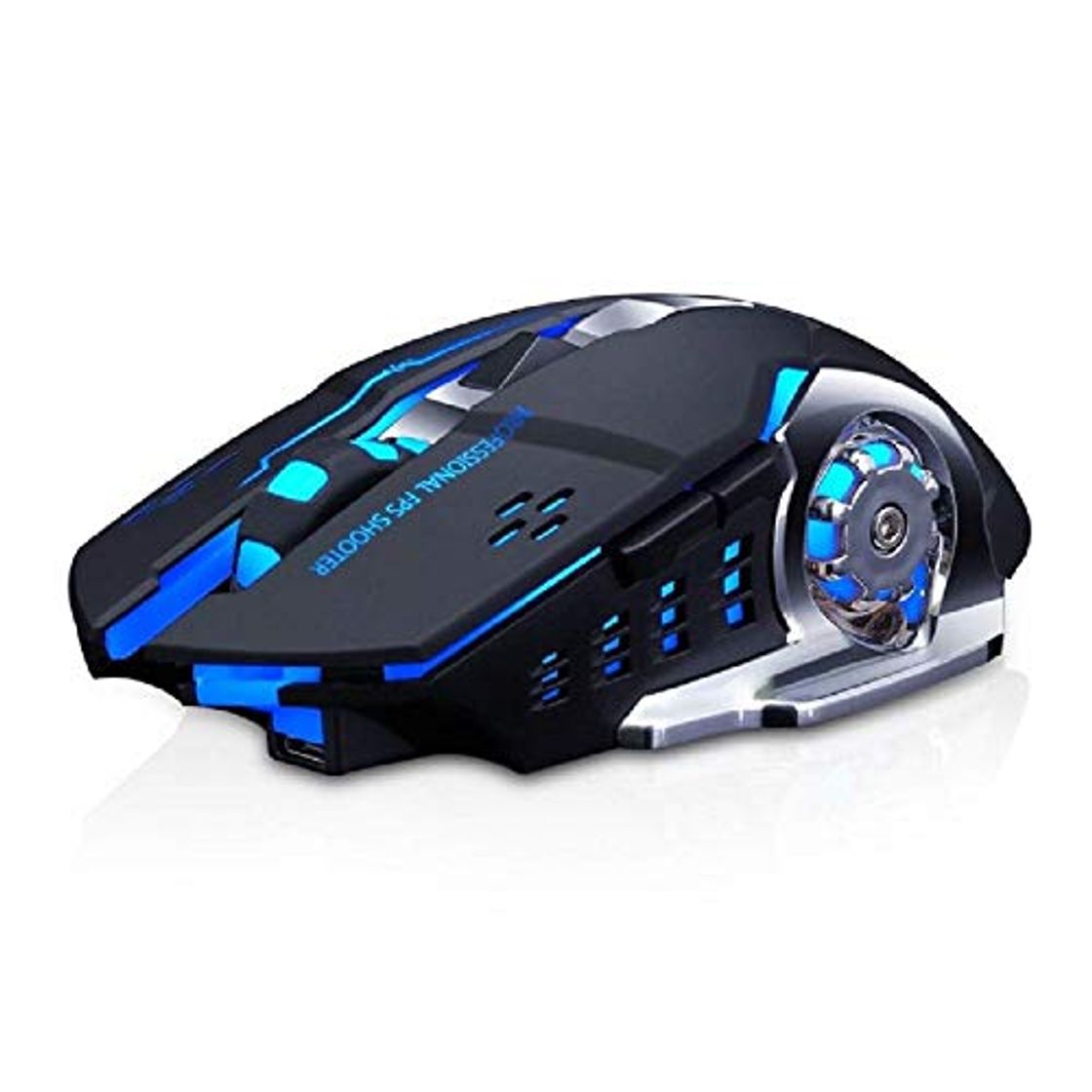 Product Lasuki Ratón Gaming Inalámbrico Ratón Recargable con 6 Botones y 3Niveles de dpi Ajustables 7 Colores RGB LED y retroiluminación Parpadeante para Ordenador Notebook Desktop Laptop