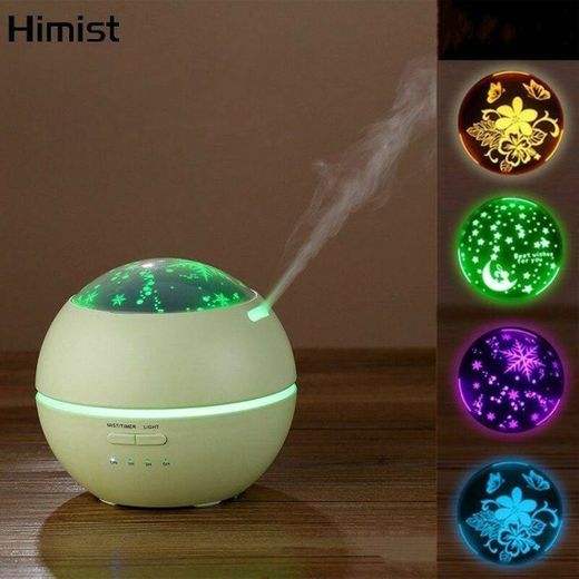 Ultrasonic aromatherapy diffuser with color led flower