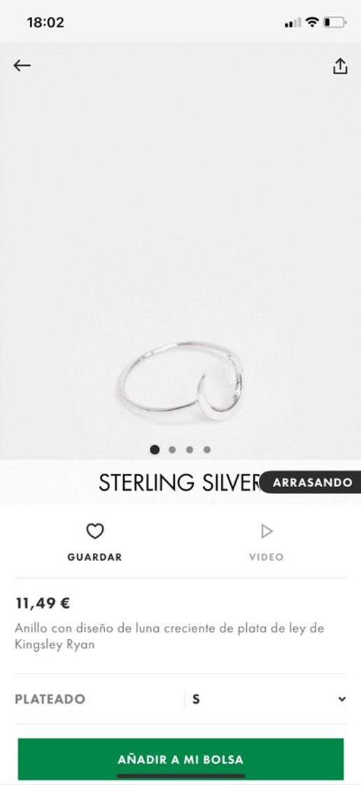 Social Anillo plata luna 