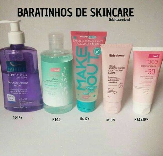 Produtos de Skin care 