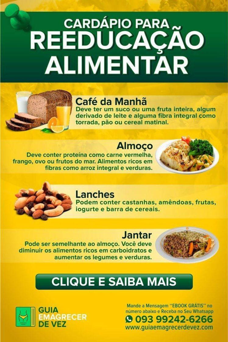 Fashion Cardápio para reeducação alimentar