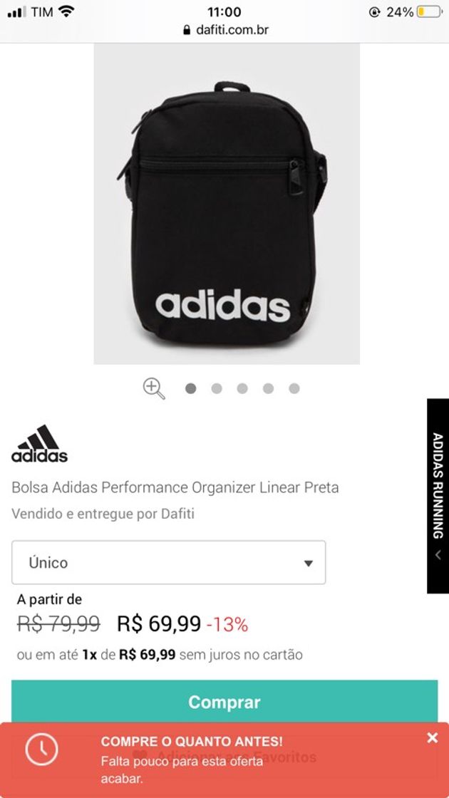 Fashion Bolsa Adidas Performance Organizer Linear Preta - Dafiti