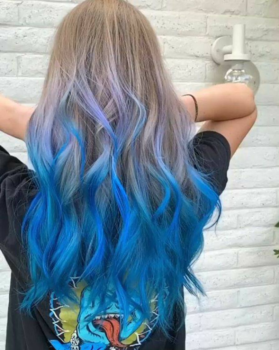 Fashion Cabelo pontas azul