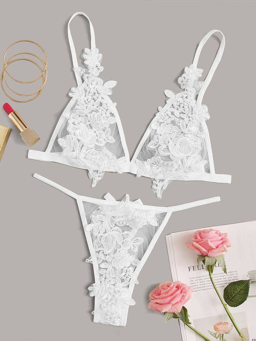 Moda Lingerie renda branca