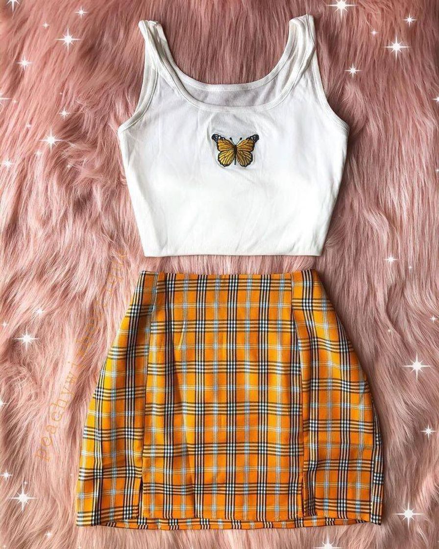 Moda Conjunto yellow butterfly