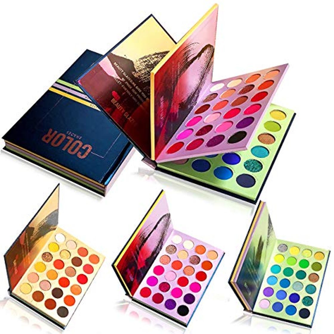 Producto Beauty Glazed Nuevos tonos de color 72 colores en polvo prensado Sombra de ojos Maquillaje Brillo Brillo Paleta mate Disco Portátil Súper pigmentado Metálico Brillante Sombra de ojos mezclable