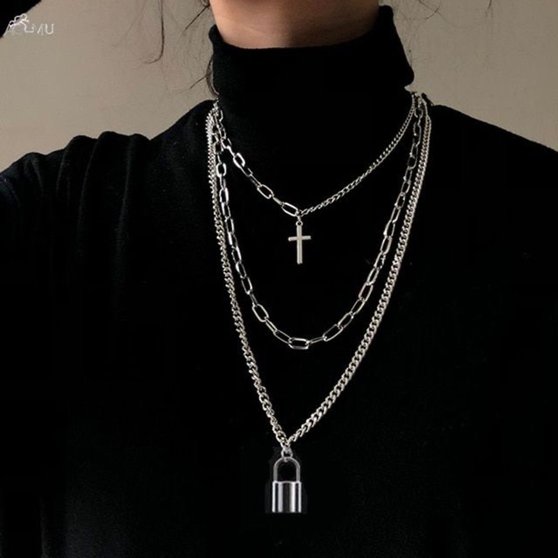 Social Padlock and cross necklace
