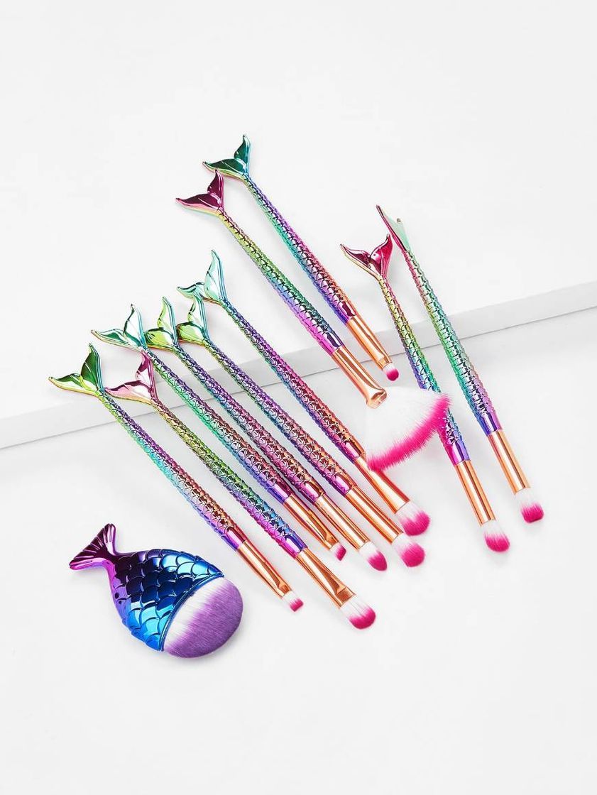 Product Fish Shaped Ombre Handle Eye Brush 11pcs