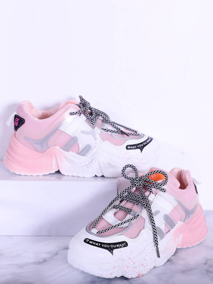 Fashion Chunky Trainers Rosa